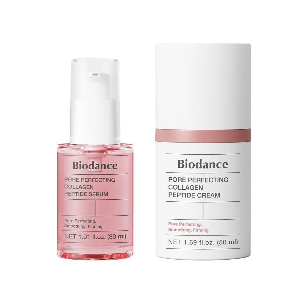 imageBIODANCE Collagen Plumper Duo Pore Perfecting Collagen Peptide Serum ampamp Facial Moisturizer Korean Skincare Set for Plumping Glass Skin Christmas Gift Stocking Stuffers